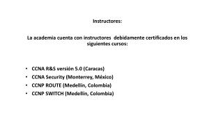 Instructores: