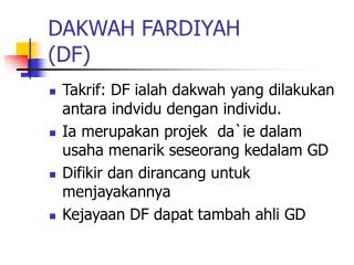 DAKWAH FARDIYAH (DF)