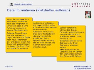 Datei formatieren (Platzhalter auflösen)