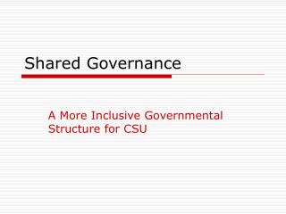 Shared Governance