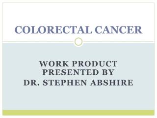 COLORECTAL CANCER