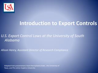 Introduction to Export Controls