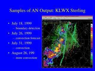 Samples of AN Output: KLWX Sterling