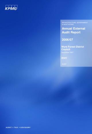 Annual External Audit Report 2006/07