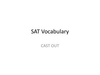 SAT Vocabulary