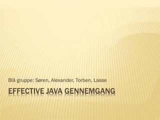 Effective java gennemgang