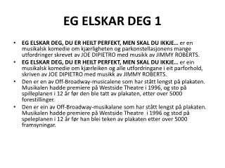 EG ELSKAR DEG 1