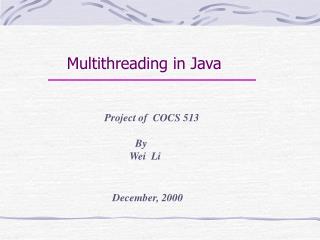 Multithreading in Java