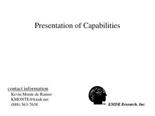 Presentation of Capabilities