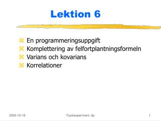 Lektion 6