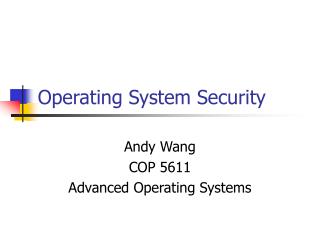 Operating System Security