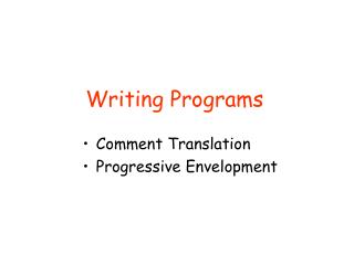 Writing Programs