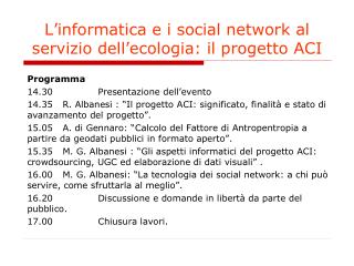 L’informatica e i social network al servizio dell’ecologia: il progetto ACI