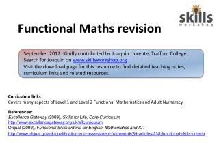 Functional Maths revision