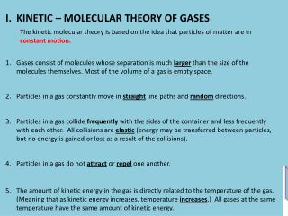 PPT - KINETIC – MOLECULAR THEORY OF GASES PowerPoint Presentation, Free ...