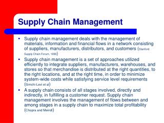 PPT - The Value Proposition of Supply Chain Management PowerPoint ...