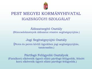 PEST MEGYEI KORMÁNYHIVATAL IGAZSÁGÜGYI SZOLGÁLAT