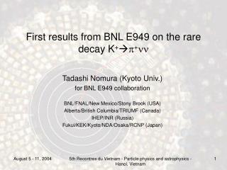 First results from BNL E949 on the rare decay K +  p + nn