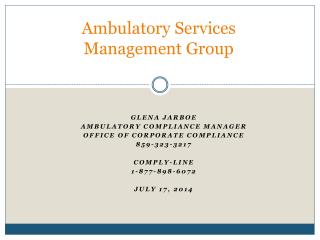 Ambulatory Services Management Group