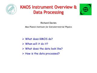 KMOS Instrument Overview & Data Processing