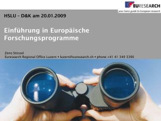 Einführung in Europäische Forschungsprogramme
