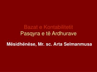 Bazat e Kontabilitetit Pasqyra e të Ardhurave