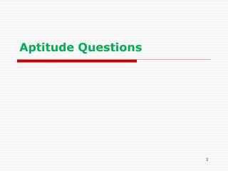 Aptitude Questions