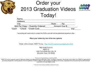 Order your 2013 Graduation Videos Today!