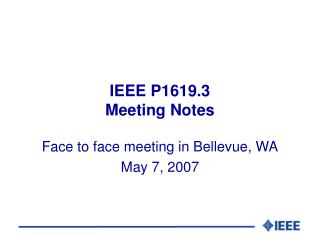 IEEE P1619.3 Meeting Notes