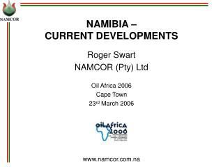 NAMIBIA – CURRENT DEVELOPMENTS