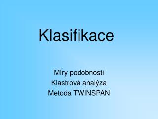 Klasifikace