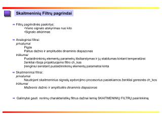 Skaitmeninių Filtrų pagrindai