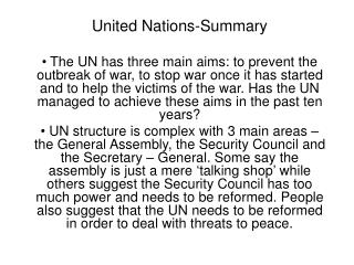 United Nations-Summary
