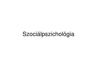 Szociálpszichológia