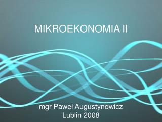 MIKROEKONOMIA II