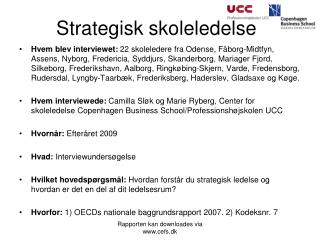 Strategisk skoleledelse