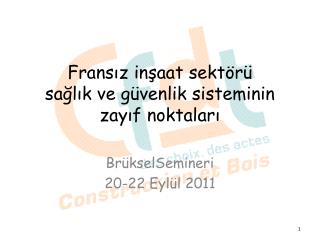 Fr a nsız inşaat sektörü sağlık ve güvenlik sisteminin zayıf noktaları