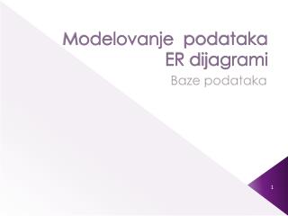 Model ovanje podataka ER dijagrami