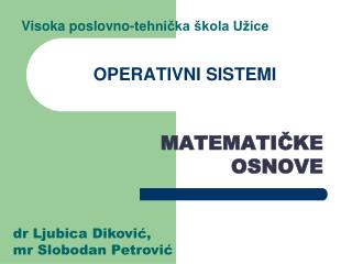 OPERATIVNI SISTEMI