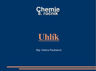 Chemie 8. ročník