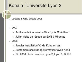 Koha à l'Université Lyon 3