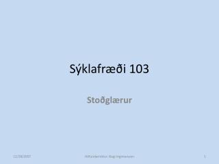 Sýklafræði 103