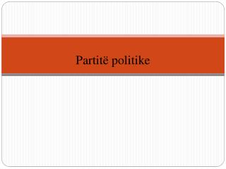 Partitë politike