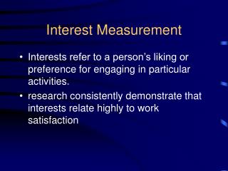 Interest Measurement