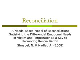 Reconciliation