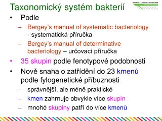 Taxonomický systém bakterií