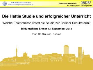 Die Hattie Studie und erfolgreicher Unterricht