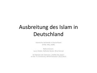 Ausbreitung des Islam in Deutschland