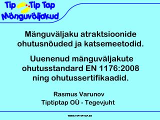 Rasmus Varunov Tiptiptap OÜ - Tegevjuht