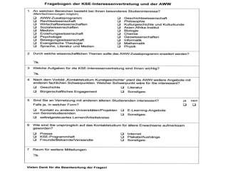 Fragebogen Auswertung Frage 5